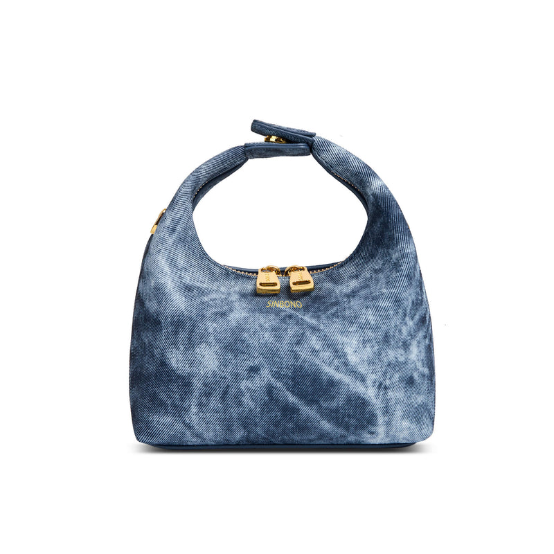 SINBONO Vienna Deep Blue Leather Handbags -Vegan Leather Women Bag